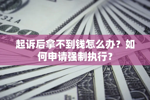 济南起诉后拿不到钱怎么办？如何申请强制执行？