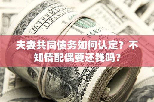 济南夫妻共同债务如何认定？不知情配偶要还钱吗？
